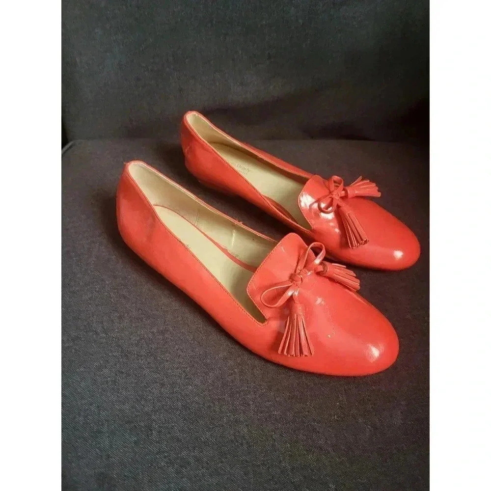 Elizabeth Brady Red Patent Leather Loafers